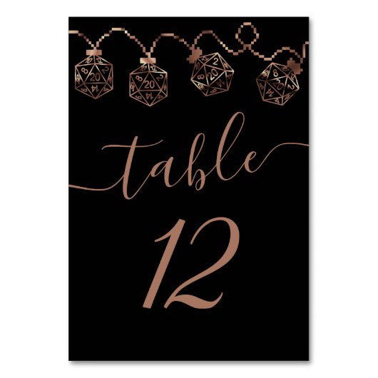 RPG-Leuchten | Kupfer Fantasy Tabletop Gamer Dice Tischnummer (Rückseite)