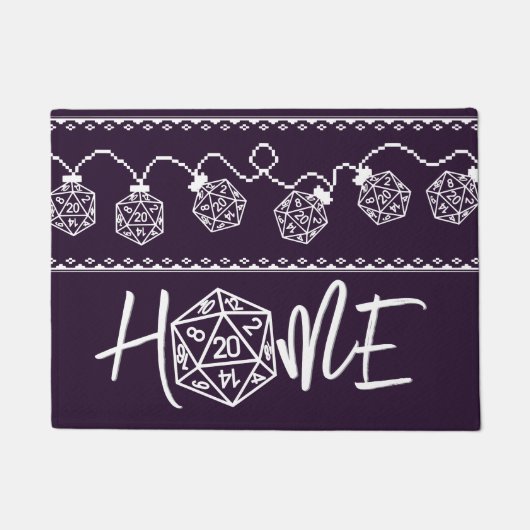 RPG-Leuchten Lila | Fantasy Tabletop Gamer Dice Fußmatte (Vorderseite)