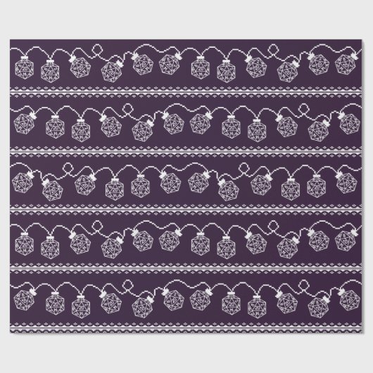 RPG-Leuchten Lila | Fantasy Tabletop Gamer Dice Geschenkpapier (Flach)