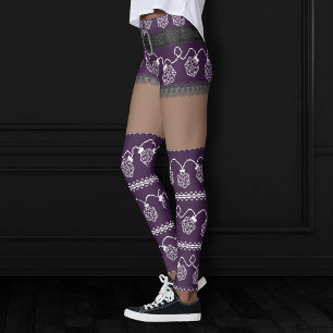 RPG-Leuchten Lila Retro Tabletop PnP Gamer Dice Leggings