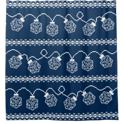 RPG Lights Blau | Fantasy Tabletop Gamer Dice Duschvorhang (Vorderseite)