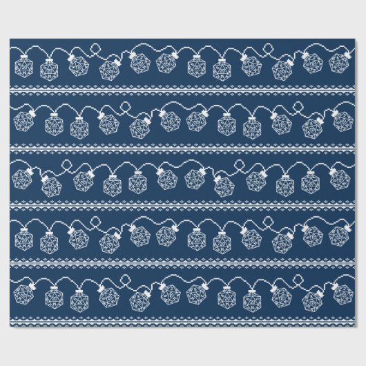 RPG Lights Blau | Fantasy Tabletop Gamer Dice Geschenkpapier (Flach)