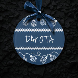 RPG Lights Blau   Fantasy Tabletop Gamer Dice Ornament