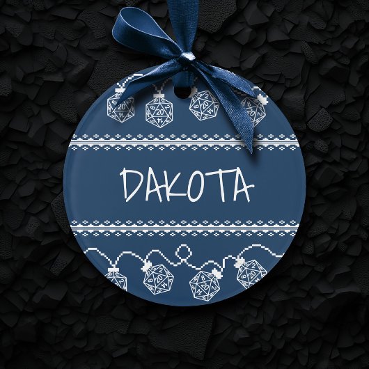 RPG Lights Blau | Fantasy Tabletop Gamer Dice Ornament