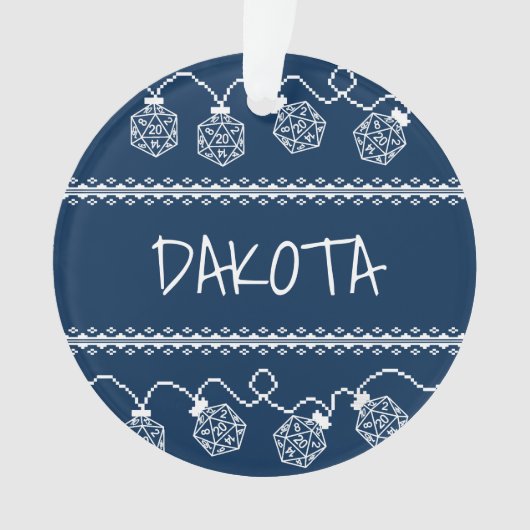 RPG Lights Blau | Fantasy Tabletop Gamer Dice Ornament (Vorderseite)