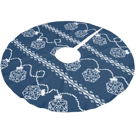 RPG Lights Blau | Fantasy Tabletop Gamer Dice Polyester Weihnachtsbaumdecke (Schrägansicht)