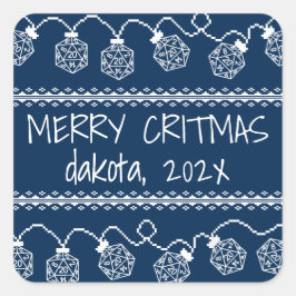 RPG Lights Blau | Fantasy Tabletop Gamer Dice Quadratischer Aufkleber