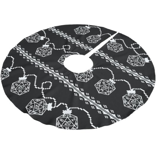 RPG Lights Classic | Fantasy Tabletop Gamer Dice Polyester Weihnachtsbaumdecke (Schrägansicht)
