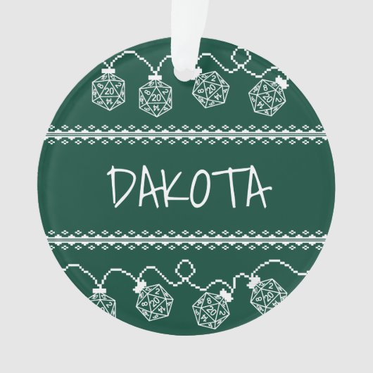 RPG Lights Grün | Fantasy Tabletop Gamer Dice Ornament (Vorderseite)