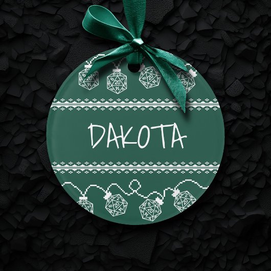 RPG Lights Grün | Fantasy Tabletop Gamer Dice Ornament