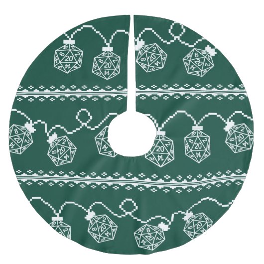 RPG Lights Grün | Fantasy Tabletop Gamer Dice Polyester Weihnachtsbaumdecke (Vorderseite)
