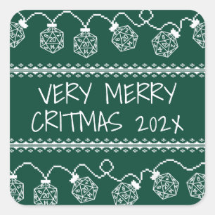 RPG Lights Grün Fantasy Tabletop Gamer Dice Quadratischer Aufkleber