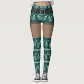 RPG Lights Grün | Retro Ugly Sweater Dark Skin Leggings (Vorderseite)