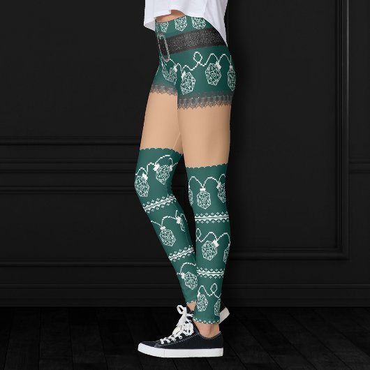 RPG Lights Grün | Retro Ugly Sweater Medium Skater Leggings