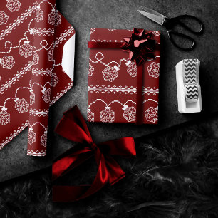 RPG Lights Red   Fantasy Tabletop Retro Gamer Dice Geschenkpapier