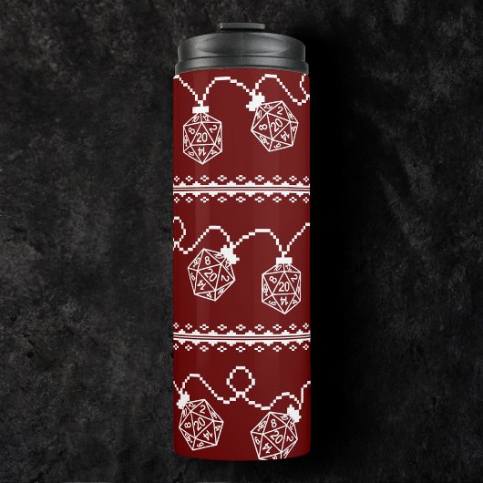 RPG Lights Red | Fantasy Tabletop Retro Gamer Dice Thermosbecher