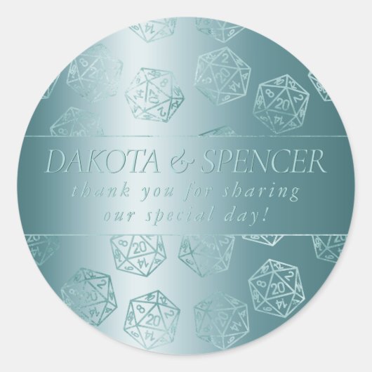 RPG Luxe | Aqua Fantasy Tabletop Gamer Custom Runder Aufkleber (Vorderseite)