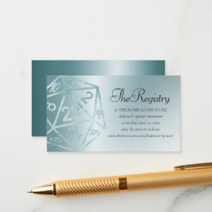 RPG Luxe   Aqua Fantasy Tabletop Gamer Registry Begleitkarte