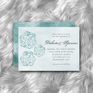 RPG Luxe   Aqua Smoke Fantasy Tabletop Gamer Dice Einladung