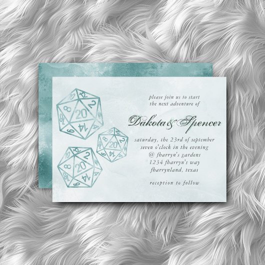 RPG Luxe | Aqua Smoke Fantasy Tabletop Gamer Dice Einladung
