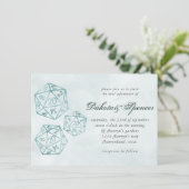 RPG Luxe | Aqua Smoke Fantasy Tabletop Gamer Dice Einladung (Stehend Vorderseite)