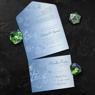 RPG Luxe Blauer Schimmer Tischrollenspiel-Würfel All In One Einladung
