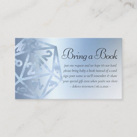 RPG Luxe | Blue Fantasy Tabletop Gamer Baby Book Begleitkarte (Vorderseite)