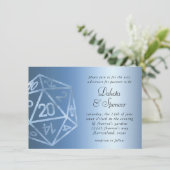 RPG Luxe | Blue Sheen Fantasy Tabletop Gamer Dice Einladung (Stehend Vorderseite)