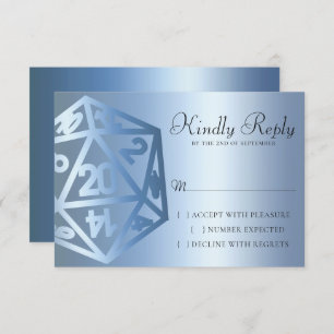 RPG Luxe Blue Sheen Fantasy Tabletop Gamer Dice RSVP Karte