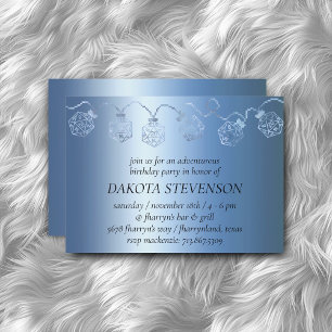 RPG Luxe Blue Sheen Tabletop Gamer Dice Lights Einladung