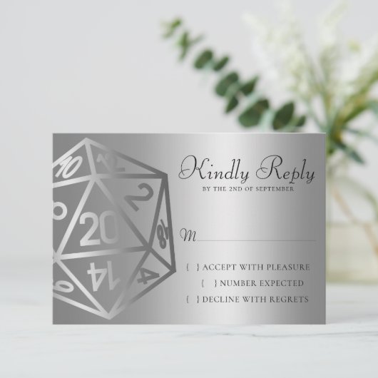 RPG Luxe | Fantasy Sheen Tabletop Retro Gamer Dice RSVP Karte (Stehend Vorderseite)