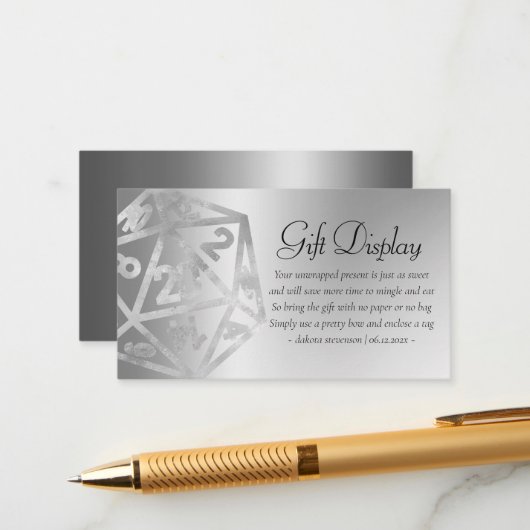 RPG Luxe | Fantasy Tabletop Gamer Gift Display Begleitkarte (Vorderseite/Rückseite Beispiel)