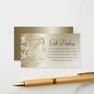 RPG Luxe   Gold Tabletop Gamer Dice - Geschenkanze Begleitkarte