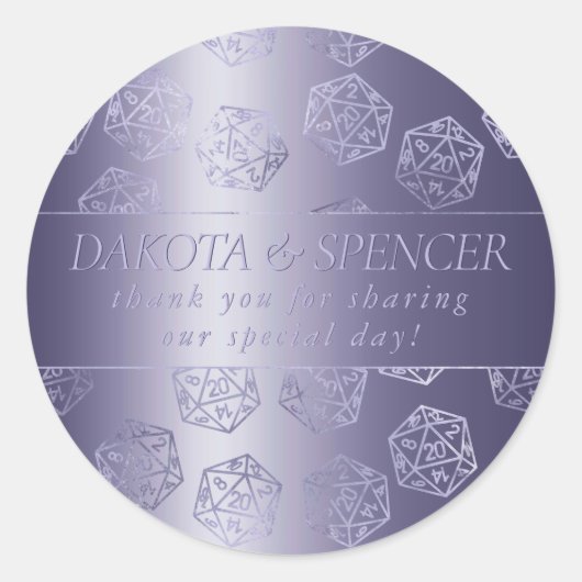RPG Luxe | Lila Fantasy Tabletop Gamer Custom Runder Aufkleber (Vorderseite)
