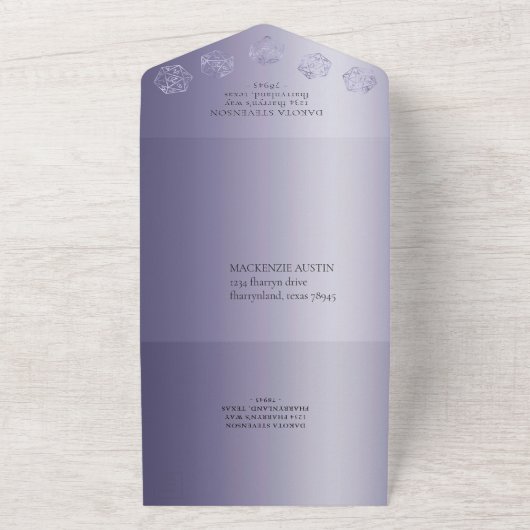 RPG Luxe | Lila Fantasy Tabletop PnP Gamer Dice All In One Einladung (Außenbereich)