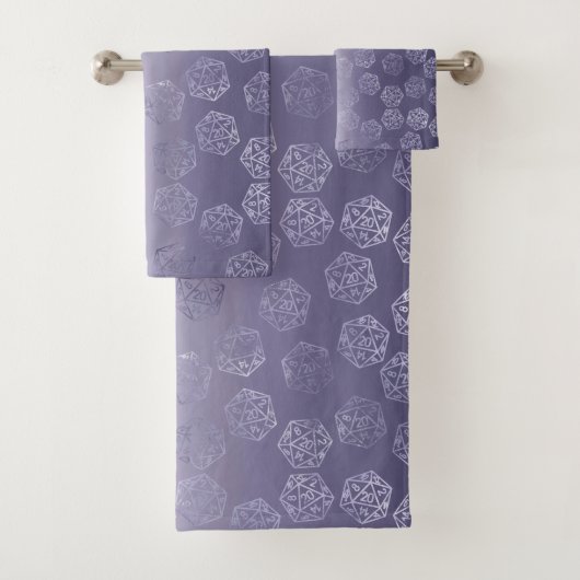 RPG Luxe | Lila Fantasy Tabletop PnP Gamer Dice Badhandtuch Set (Insitu)