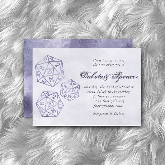 RPG Luxe | Lila Fantasy Tabletop PnP Gamer Dice Einladung