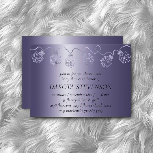 RPG Luxe | Lila Sheen Tabletop Gamer Dice Lights Einladung