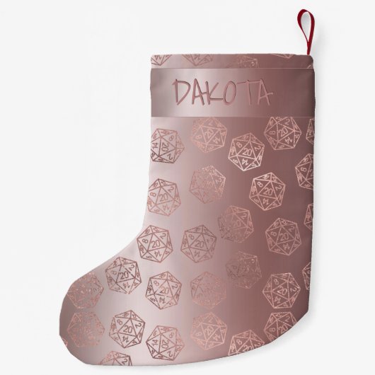 RPG Luxe | Mauve Fantasy Tabletop Gamer Custom Kleiner Weihnachtsstrumpf (Rückseite)