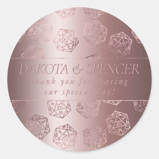 RPG Luxe | Mauve Fantasy Tabletop Gamer Custom Runder Aufkleber (Vorderseite)