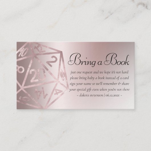 RPG Luxe | Mauve Fantasy Tabletop Gamer Dice Book Begleitkarte (Vorderseite)