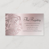 RPG Luxe | Mauve Fantasy Tabletop Gamer Registry Begleitkarte (Vorderseite)