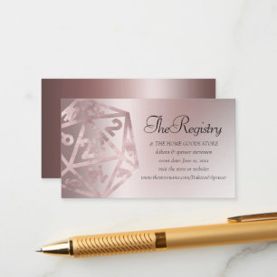 RPG Luxe   Mauve Fantasy Tabletop Gamer Registry Begleitkarte