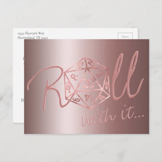 RPG Luxe | Mauve Fantasy Tabletop Gamer Reschedul Postkarte (Vorne/Hinten)