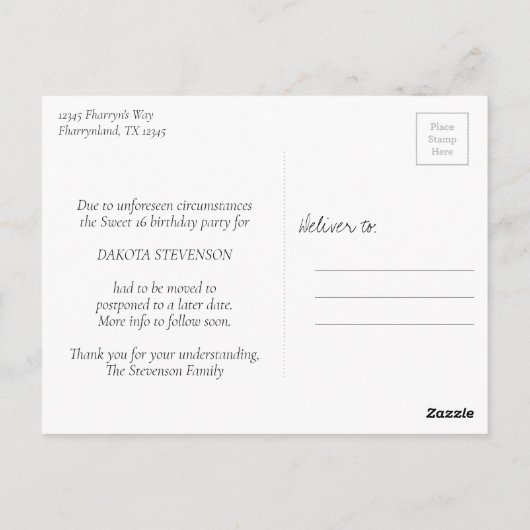 RPG Luxe | Mauve Fantasy Tabletop Gamer Reschedul Postkarte (Rückseite)