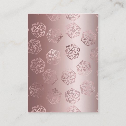 RPG Luxe | Mauve Sheen Fantasy Tabletop Gamer Dice Begleitkarte (Rückseite)