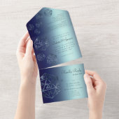 RPG Luxe | Navy Fantasy Tabletop Gamer Dice Entree All In One Einladung (Abreißen)