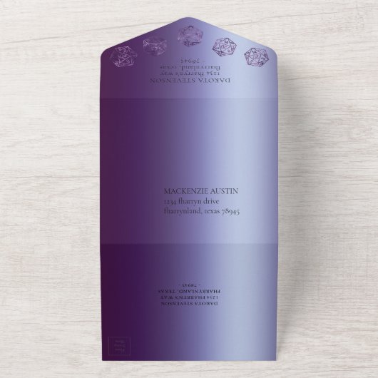 RPG Luxe | Violet Fantasy Tabletop Gamer Entree All In One Einladung (Außenbereich)