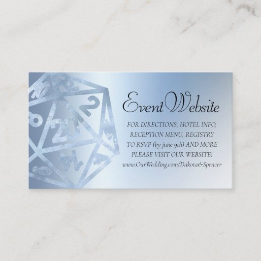 RPG Luxe | Website von Blue Fantasy Tabletop Gamer Begleitkarte (Vorderseite)