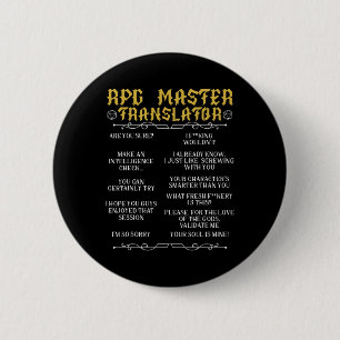 Rpg Master Übersetzer D20 Tabletop Spiele Lustiges Button